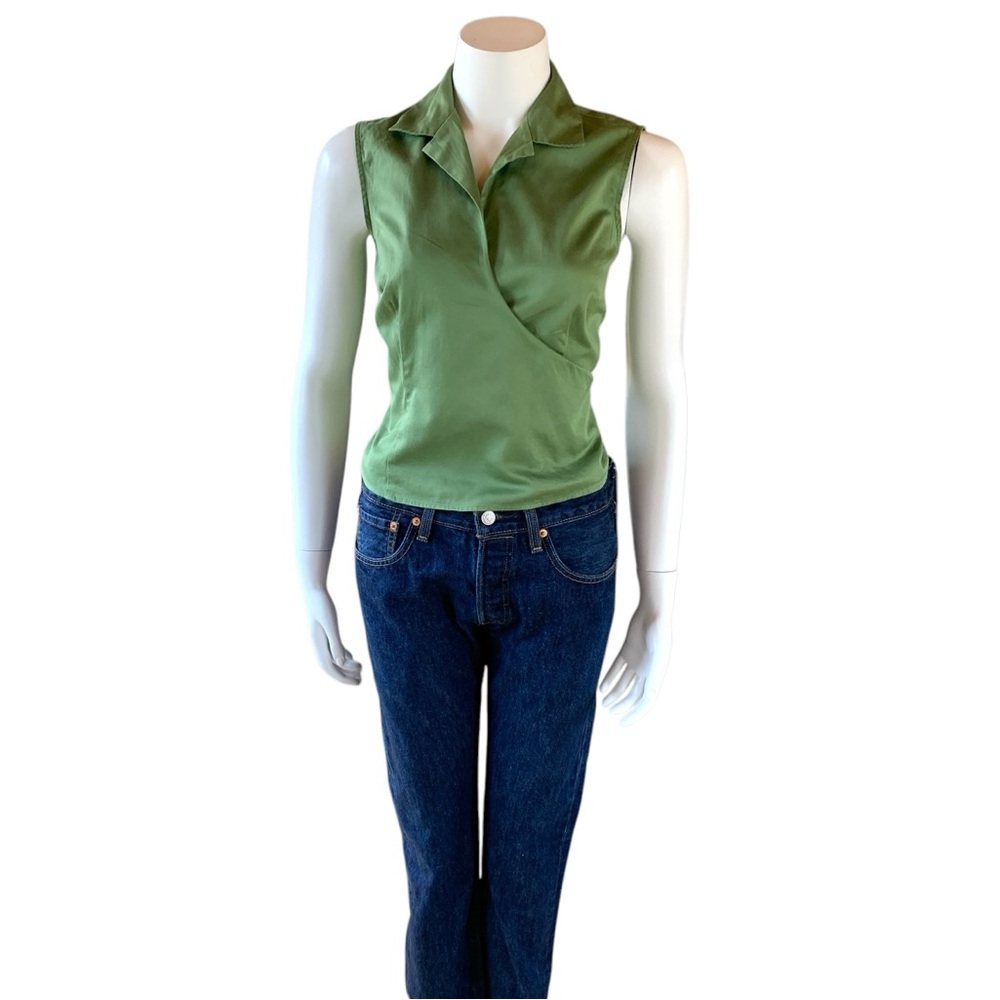 Talbots sleeveless 100% cotton wrap top size 6 - Picture 4 of 6